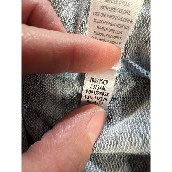 Cuddl Duds Cardigan Sweatshirt Womens 2X Blue Leopard French Terry Thumb Holes - Picture 15 of 15